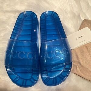 Authentic Gucci Transparent Slides - 8 Men/ 10 Women